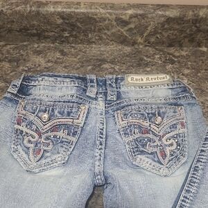 Rock Revival Jeans Rosewood Straight Destroyed Size 27 X 30